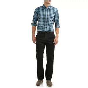 #10403-10 🔥🔥Men's Flat Front Wrinkle Resistant Pants,Black,32X30.